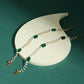 Gold-Polished White Green Pearl Beaded Anklets - Ruby Raang | Swadesiicart