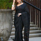Beatitude Black Khadi Ghicha Stripes Saree