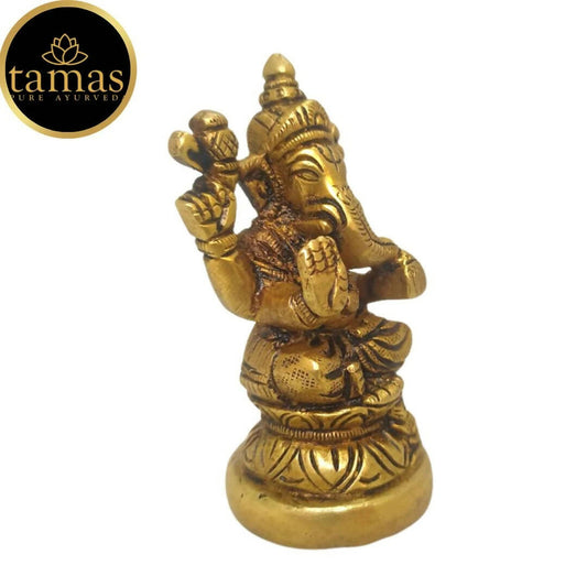 Tamas Brass Vinayakmoorti Ganesha Statue | Golden | Pooja Decor - Swadesiicart