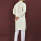 Anaita White Embroidered Silk Straight Kurta