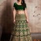 Jyoti Fashion Mesmerizing Green Sequins Embroidered Velvet Lehenga Choli with Dupatta | Swadesiicart