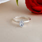 VOJ white CZ-detail Stainless Steel Cubic Zirconia Silver Plated adjustable finger Ring | Swadesiicart
