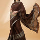 Brown Lycra Animal Print, Fancy Value Addition Fabric Saree - Norita Hit Design - Swadesiicart
