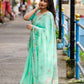 SeaGreen Pure Linen Ethnic Motifs Saree with Unstitched Blouse - Hiral Fashion | Swadesiicart