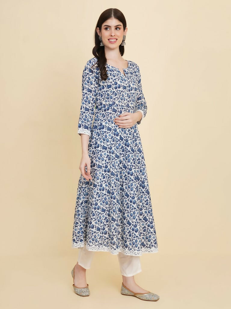 Designer Stylish Blue Rayon Stitched Suit With Dupatta - Tanisha | Swadesiicart