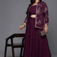 Ahalyaa Women's Traditional Wear Co-ords - Burgundy - Swadesiicart