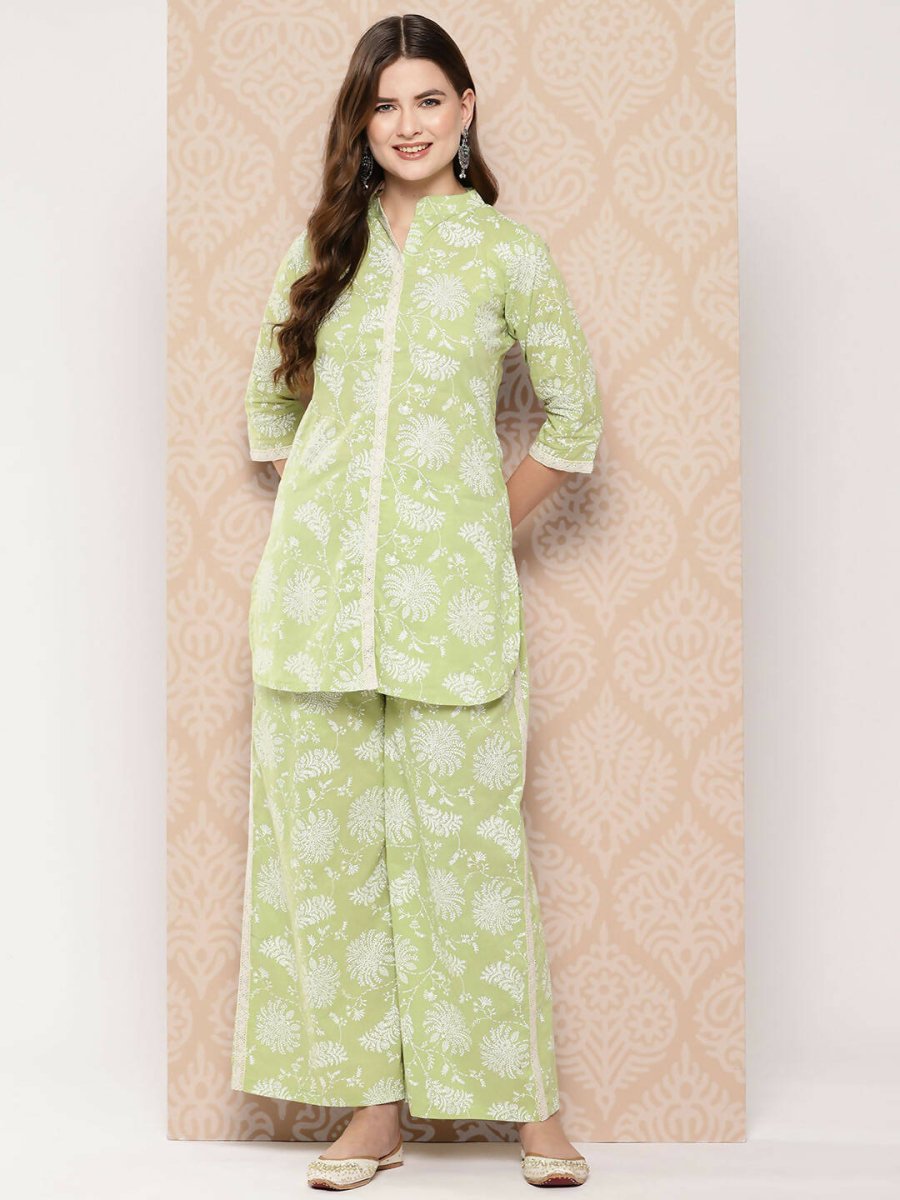Ahalyaa Women's Traditional Wear Co-ods - Pista Green | Swadesiicart