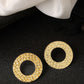 NVR Women Gold-Polished Cut Out Circle Drop Earrings - Swadesiicart