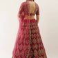 House of Panchhi Women Rosegold Net Embroidered Mirror Lehenga & Blouse with Dupatta | Swadesiicart