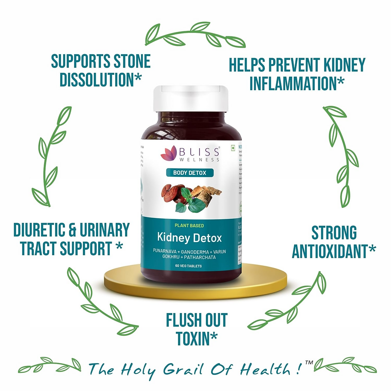 Bliss Welness Kidney Detox Tablets - Swadesiicart