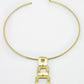 NVR Women Gold-Polished Circular Choker Necklace | Swadesiicart