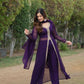 Jyoti Fashion Women's Purple Faux Blooming Embroidered Kurta with Trouser & Dupatta | Swadesiicart