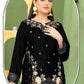 Anaita Black Velvet Suit with Embroidery Sequence Work