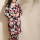 Breathables Black Floral Print Cotton Long Kurta Co-Ord Set Cotton