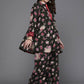 Ahalyaa Women Floral Printed Tunic with Palazzos - Black Color | Swadesiicart