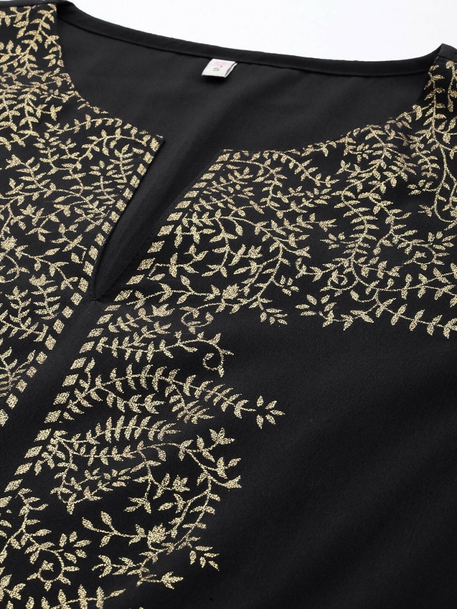 Ahalyaa Women's Traditional wear Kurta Set - Black | Swadesiicart