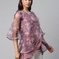 Ahalyaa Women Mauve Organza Digital Printed Tunic | Swadesiicart