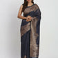 Shree Shyam Fashion Linen Cotton Navy Blue Saree