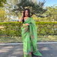 Vamsee Green Organza Saree - Swadesiicart
