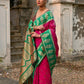 Vishnu Weaves Women's Pink Kanchi Silk Woven Saree with Blouse - Swadesiicart