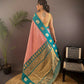Joban Fashion Teal Butti Banarasi Silk Sarees | Swadesiicart
