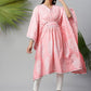 Ahalyaa Women Pink Pure Cotton Printed Kaftan Kurta | Swadesiicart
