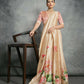 Vishnu Weaves Women's Yellow Soft Tussar Silk Printed Saree with Blouse - Swadesiicart