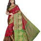 Vamika Banarasi Cotton Silk Red Weaving Saree | Swadesiicart
