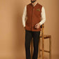 Even Apparels Pure Wool Nehru Jacket - Brown | Swadesiicart