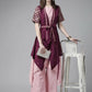 Ahalyaa Women Rose Pink Crepe Kurta Palazzos Set With Burgundy Jacket | Swadesiicart