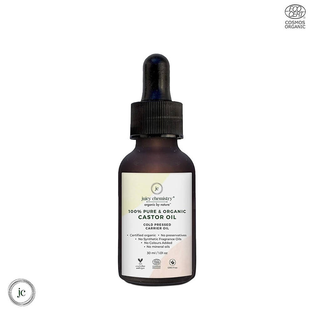 Juicy Chemistry Pure & Organic Castor Cold Pressed Carrier Oil - Swadesiicart