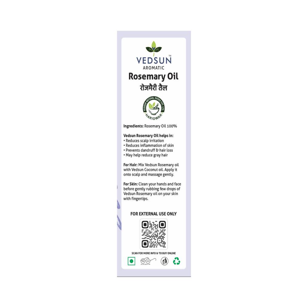 Vedsun Naturals Rosemerry Essential Oil Pure & Organic for Skin and Fragrance - Swadesiicart