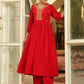 Janasya Maroon Rayon Yoke Embroidery Kurta & Bottom | Swadesiicart