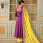 Pomcha Jaipur Purple Saadgi Bagni Lace Anarkali Set | Swadesiicart