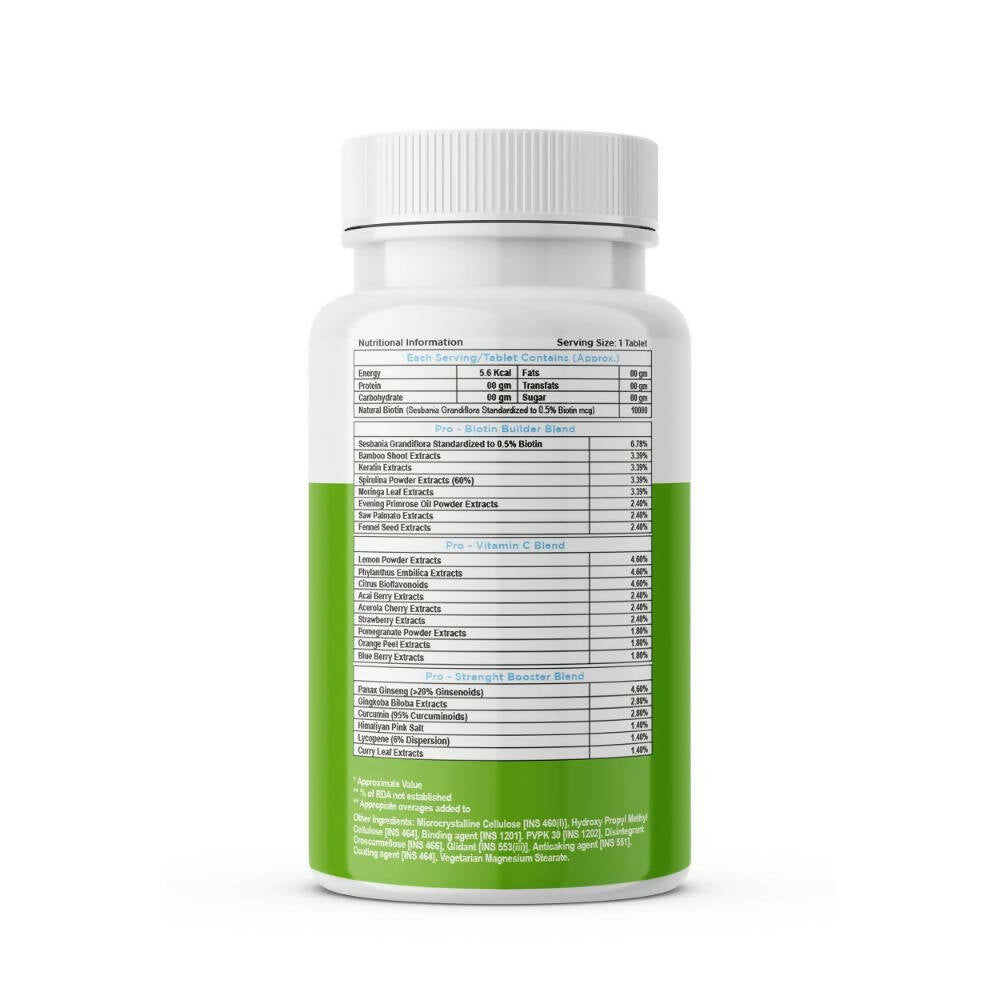 SkinLuv Plant Based Vegan Biotin 10000mcg Sugar Free Veg Tablet | Swadesiicart