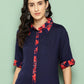 Ahalyaa Womens Kurta Set - Navy Blue | Swadesiicart
