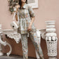 Off White Rayon Paisley Printed Top with Matching Bottom - Eesha - Swadesiicart