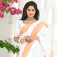 Beatitude White Cotton Handloom Saree