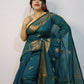 Exclusive Collection Beautiful Green Cotton Silk Woven Handloom Saree With Running Blouse Piece - Swadesiicart