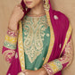 Anaita Sea Green Chiffon Suit with Embroidery Coding Sequence Work