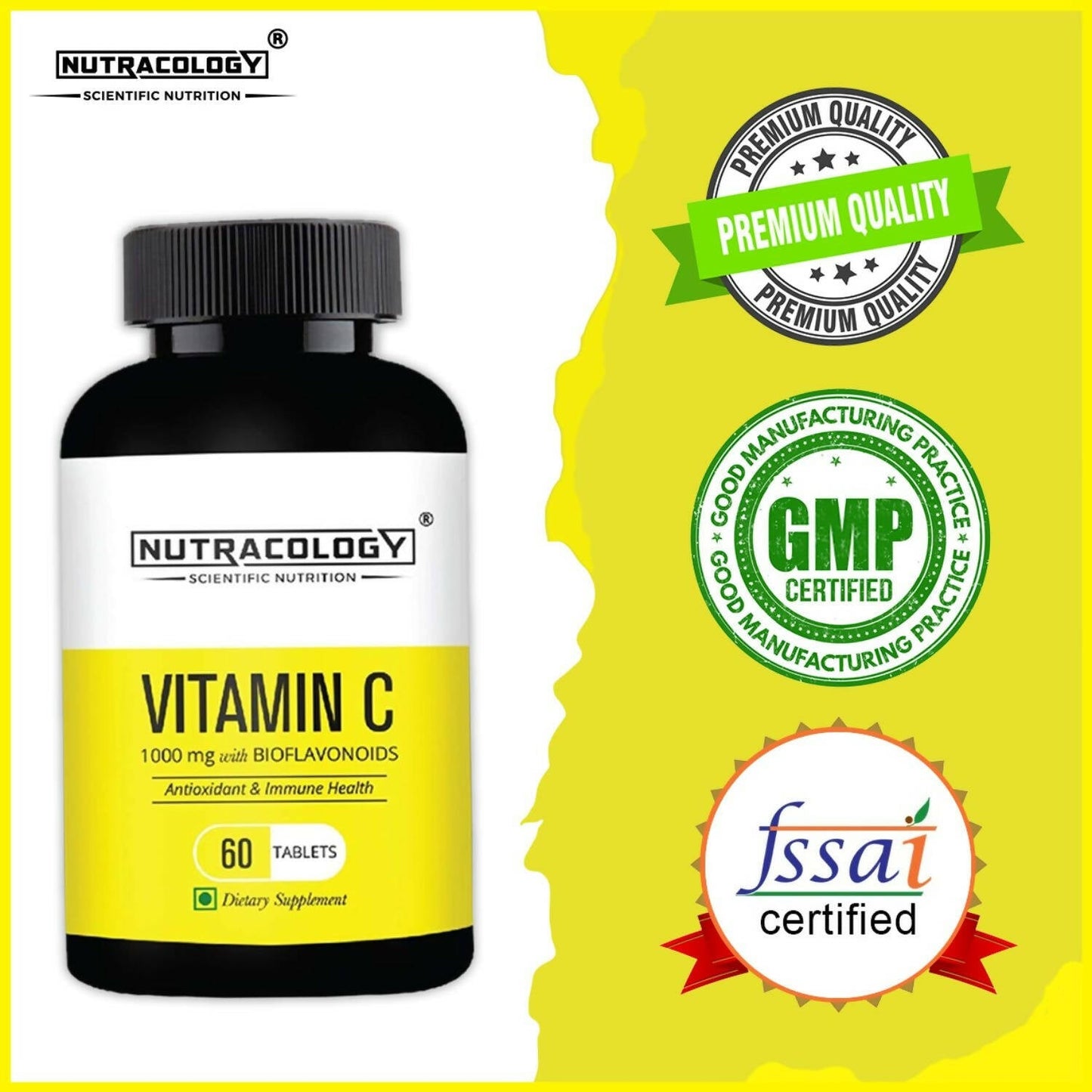 Nutracology Vitamin C 1000mg with Citrus Bioflavonoids for Immunity & Glowing Skin Tablets | Swadesiicart