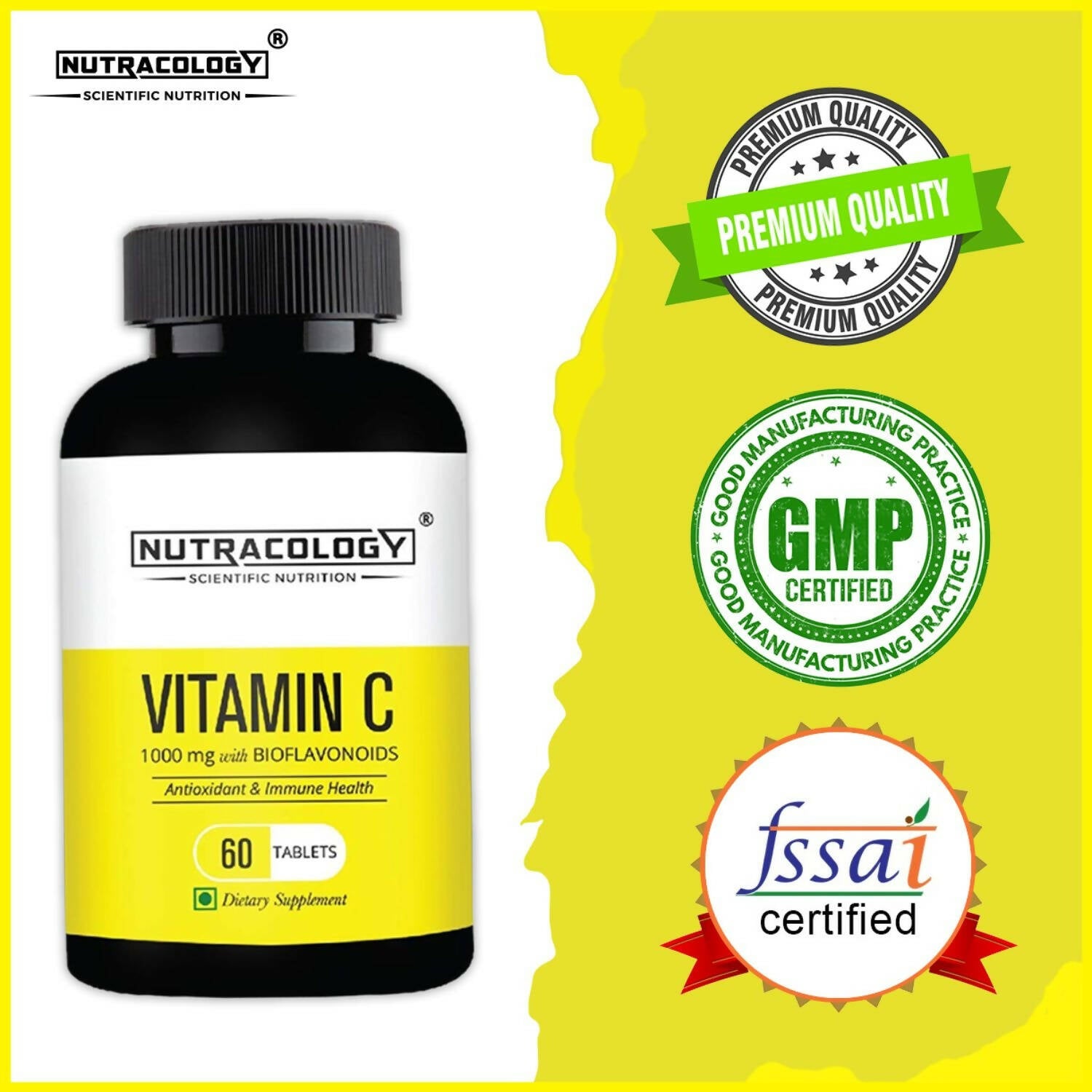 Nutracology Vitamin C 1000mg with Citrus Bioflavonoids for Immunity & Glowing Skin Tablets | Swadesiicart
