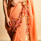 Vamsee Orange Georgette Designer Saree - Swadesiicart
