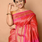 Very Much Indian Silk Handloom Maharani Paithani Complete Brocade Work Throughout Saree Peach Pink | Swadesiicart