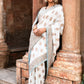 Joban Fashion Light Sky Blue Crepe Chiffon Pure Handloom Banarasi Silk Saree | Swadesiicart