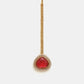 Ruby Raang Gold Polished Maroon Stone Kundan Maang Tikka | Swadesiicart