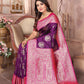 Joban Fashion Purple Banarasi Soft Silk Woven Saree | Swadesiicart