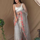 Vamsee Murari Grey Super Net Saree - Swadesiicart