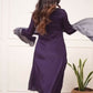 Partywear Designer Viscose Silk With Lining Wine Stitched Suit With Dupatta - Tanisha | Swadesiicart