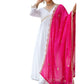 The52 White Women's Gorgeous Embroidered Chanderi Fabric Straight Kurta, Pant and Dupatta Set - Swadesiicart